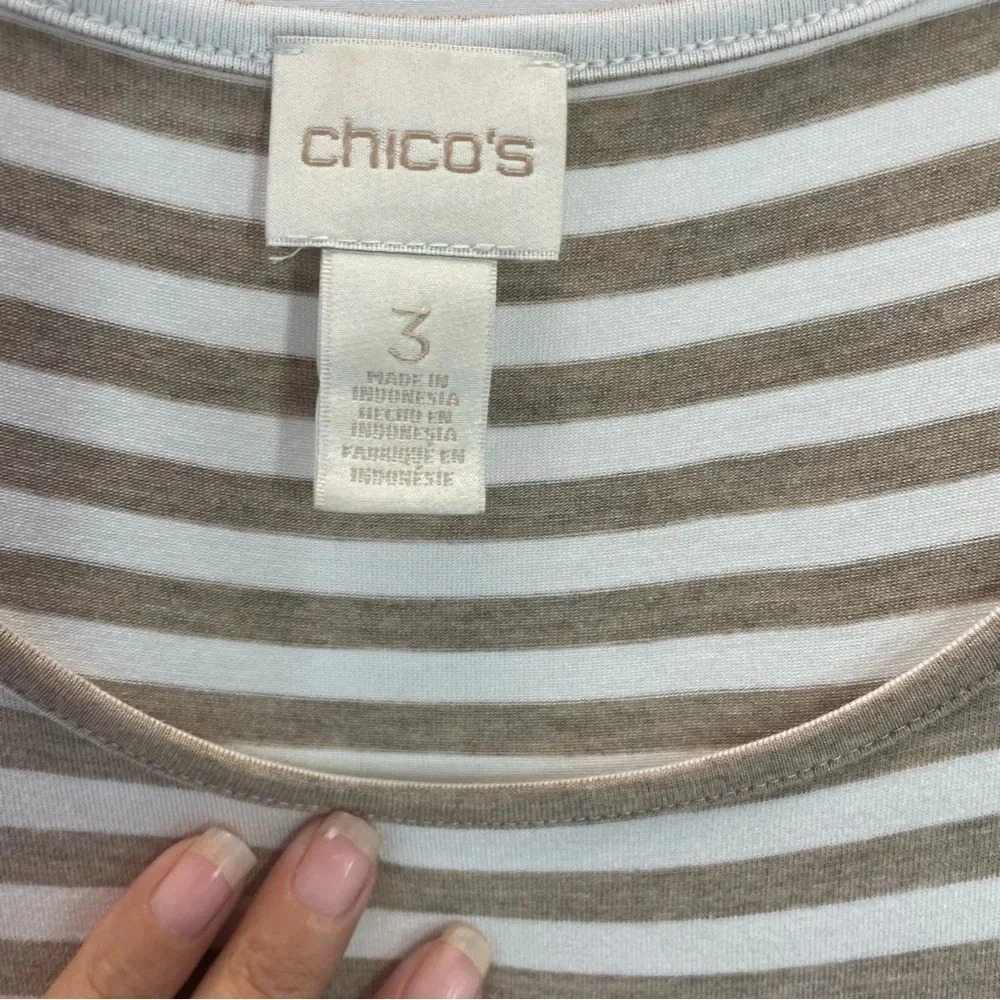 Chico’s Striped Tied Side Maxi Sleeveless Dress - Picture 5 of 6